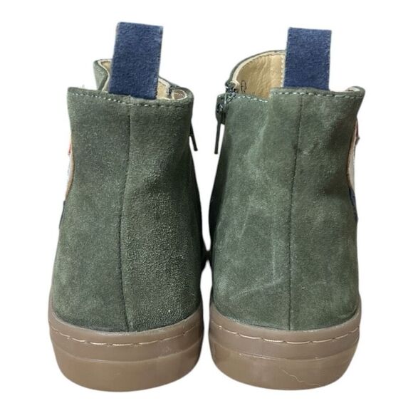 Mini Boden Kids Unisex Bootie Size 34(2.5 US) Green Suede Planet Saturn Leather - Picture 6 of 12